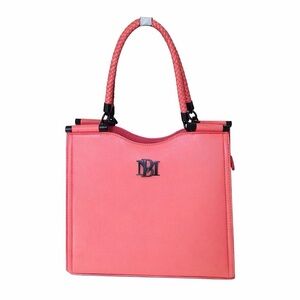 BAGLEY MISCHKA Coral Structured Top Handle Handbag NWT Elegant Braided‎ Handle